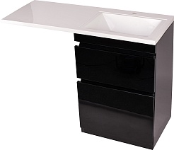 Style Line Мебель для ванной Даймонд 120 R Glass Люкс Plus черная – фотография-6